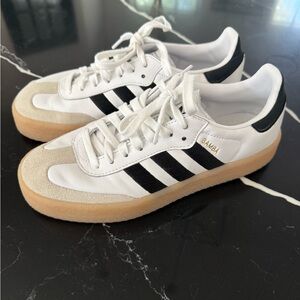 Adidas Samba White Black Gum Sole Sneakers